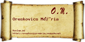 Oreskovics Mária névjegykártya
